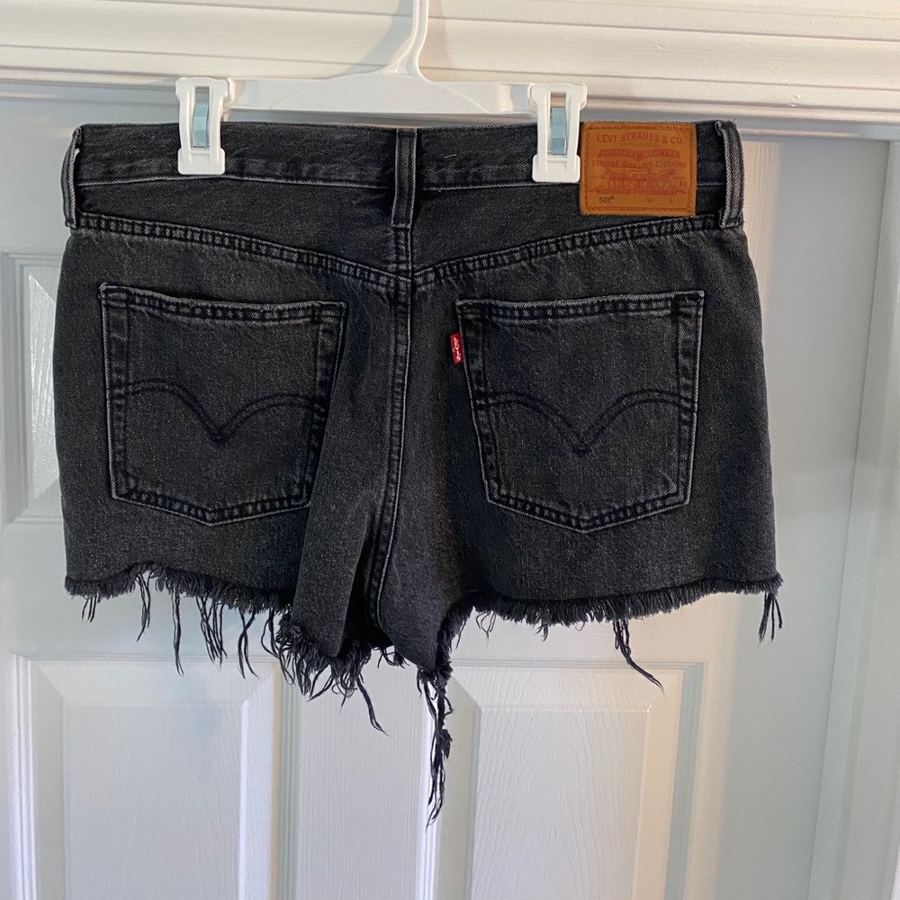 LEVI’S black denim shorts, Worn once